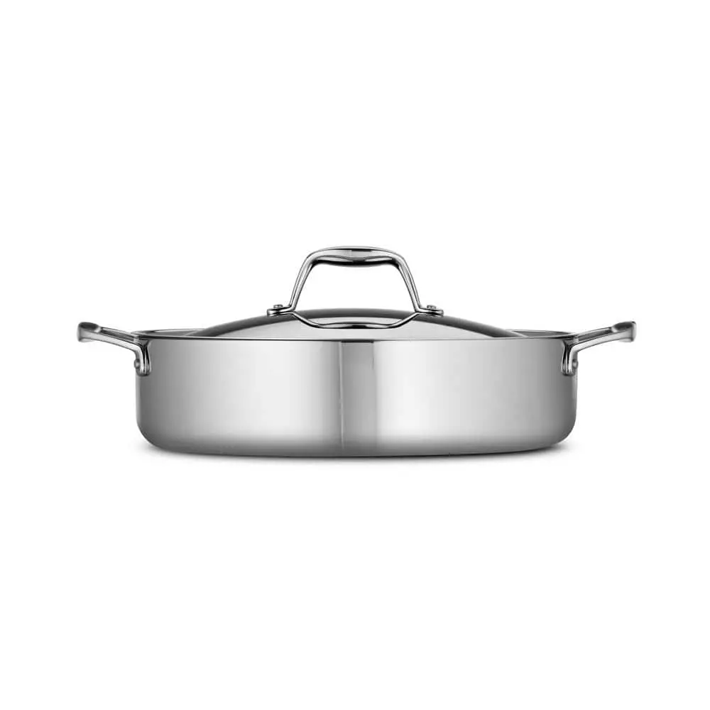 Gourmet Tri-Ply Clad 6 qt. Covered Stainless Steel Braiser by Tramontina 4 Gourmet Tri-Ply Clad 6 qt. Covered Stainless Steel Braiser by Tramontina - Image 2