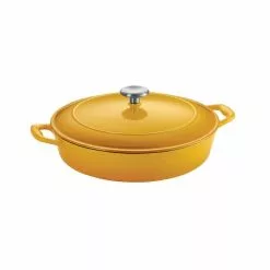 Gourmet 4 qt. Sunrise Yellow Cast Iron Braiser by Tramontina -Cookware Sales Shop tramontina braisers 80131 088ds 40 1000