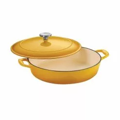 Gourmet 4 qt. Sunrise Yellow Cast Iron Braiser by Tramontina