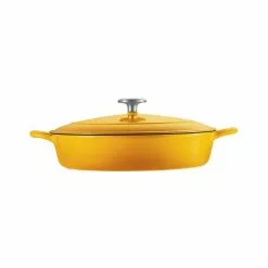Gourmet 4 qt. Sunrise Yellow Cast Iron Braiser by Tramontina -Cookware Sales Shop tramontina braisers 80131 088ds a0 1000