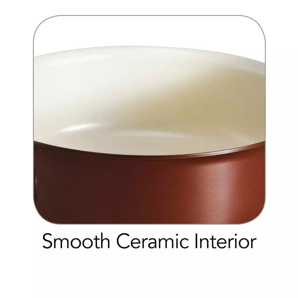 Style Ceramica 3 qt. Aluminum Ceramic Nonstick Sauce Pan in Copper with Glass Lid by Tramontina 7 Style Ceramica 3 qt. Aluminum Ceramic Nonstick Sauce Pan in Copper with Glass Lid by Tramontina - Image 5