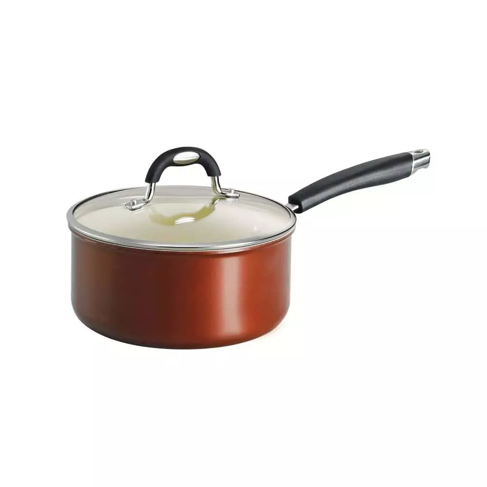 Style Ceramica 3 qt. Aluminum Ceramic Nonstick Sauce Pan in Copper with Glass Lid by Tramontina 3 Style Ceramica 3 qt. Aluminum Ceramic Nonstick Sauce Pan in Copper with Glass Lid by Tramontina