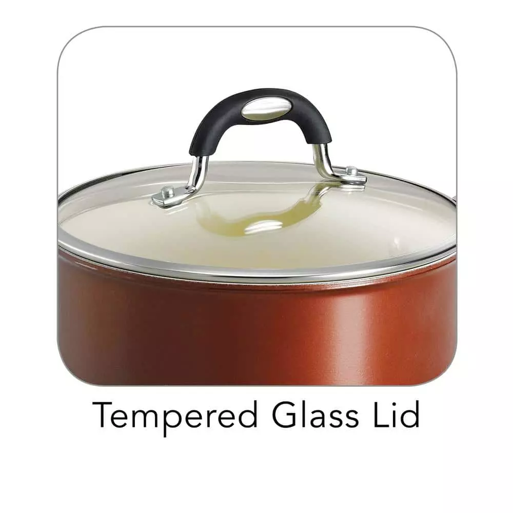 Style Ceramica 3 qt. Aluminum Ceramic Nonstick Sauce Pan in Copper with Glass Lid by Tramontina 5 Style Ceramica 3 qt. Aluminum Ceramic Nonstick Sauce Pan in Copper with Glass Lid by Tramontina - Image 3