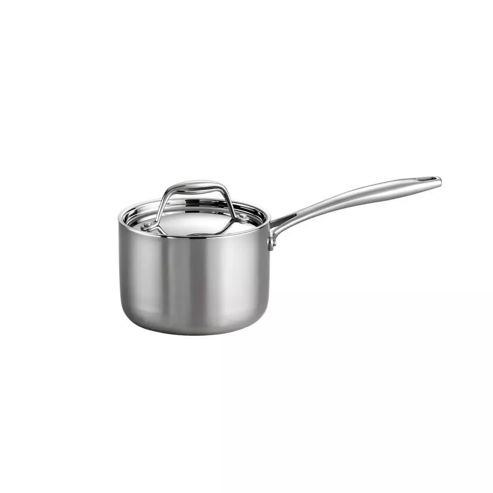 Gourmet Tri-Ply Clad 1.5 qt. Stainless Steel Sauce Pan with Lid by Tramontina 3 Gourmet Tri-Ply Clad 1.5 qt. Stainless Steel Sauce Pan with Lid by Tramontina