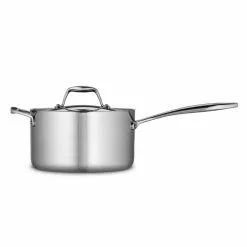 Gourmet 4 Qt. Tri-Ply Clad Saucepan with Lid by Tramontina -Cookware Sales Shop tramontina sauce pans 80116 024ds 40 1000