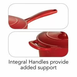 Gourmet 2.5 qt. Enameled Cast Iron Sauce Pan in Gradated Red with Lid by Tramontina -Cookware Sales Shop tramontina sauce pans 80131 060ds 4f 1000