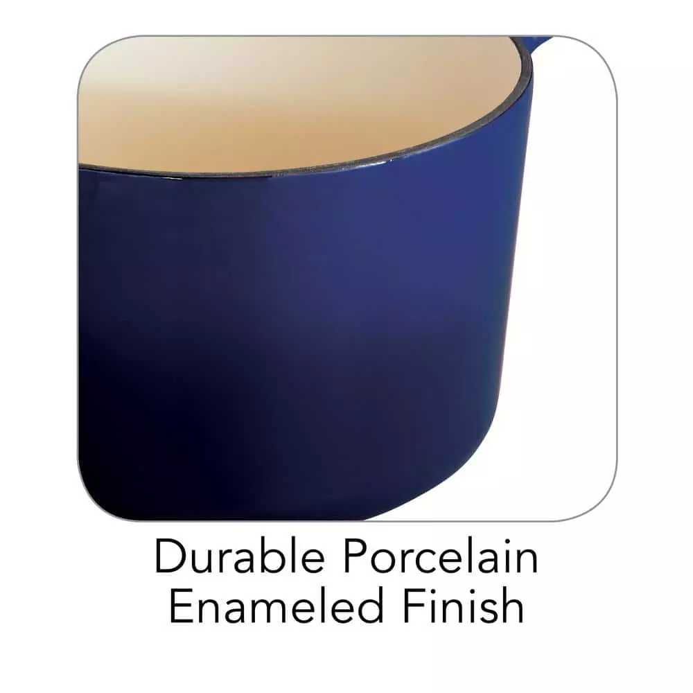 Gourmet 2.5 qt. Enameled Cast Iron Sauce Pan in Gradated Cobalt with Lid by Tramontina 6 Gourmet 2.5 qt. Enameled Cast Iron Sauce Pan in Gradated Cobalt with Lid by Tramontina - Image 4