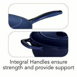 Gourmet 3 qt. Enameled Cast Iron Saucier in Gradated Cobalt with Lid by Tramontina -Cookware Sales Shop tramontina sauce pans 80131 071ds 4f 1000