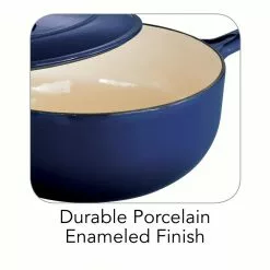 Gourmet 3 qt. Enameled Cast Iron Saucier in Gradated Cobalt with Lid by Tramontina -Cookware Sales Shop tramontina sauce pans 80131 071ds c3 1000