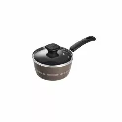 Sicilia 1.25 qt. Aluminum Nonstick Covered Sauce Pan in Hazelnut by Tramontina