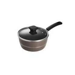 Sicilia 2.5 qt. Aluminum Nonstick Covered Sauce Pan in Hazelnut by Tramontina