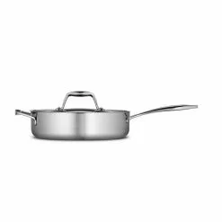 Gourmet Tri-Ply Clad 3 qt. Stainless Steel Saute Pan with Lid by Tramontina 14 Gourmet Tri-Ply Clad 3 qt. Stainless Steel Saute Pan with Lid by Tramontina -Cookware Sales Shop tramontina saute pans 80116 058ds e1 1000