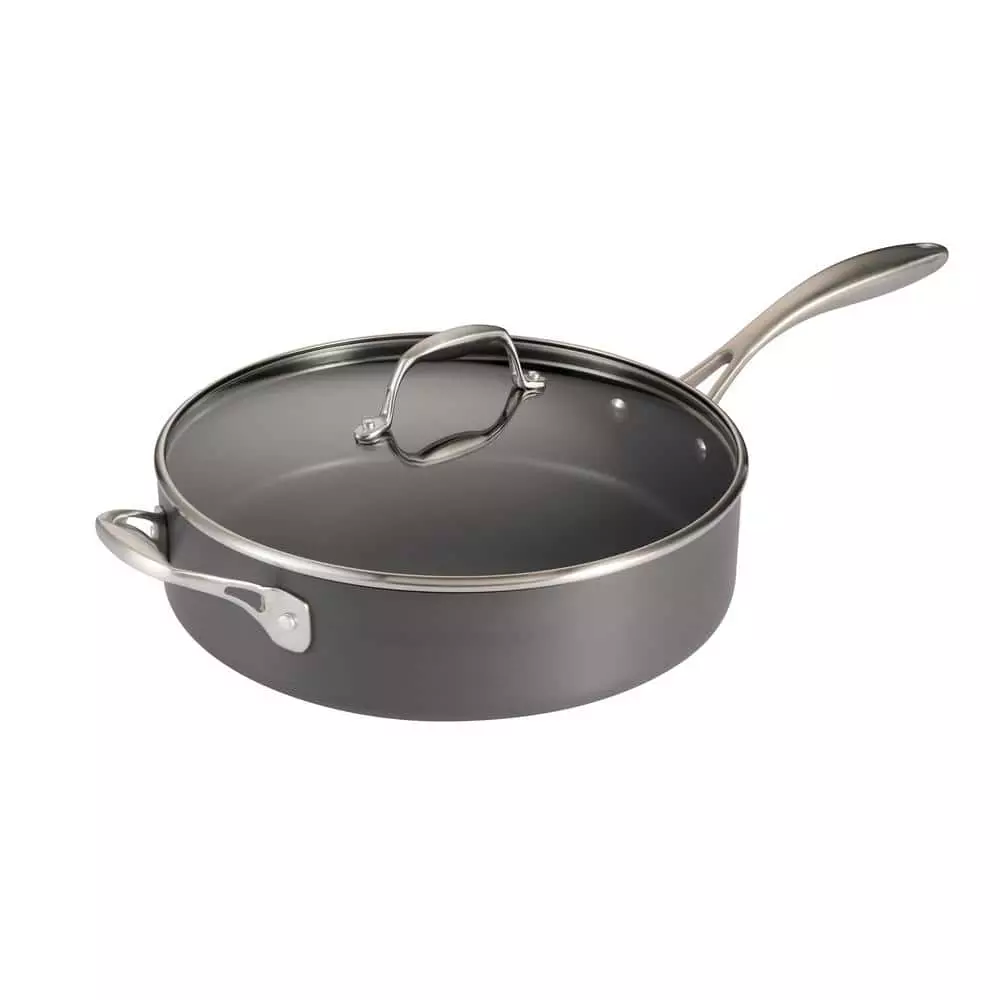 5.5 qt. Hard-Anodized Aluminum Nonstick Covered Deep Saute Pan by Tramontina 3 5.5 qt. Hard-Anodized Aluminum Nonstick Covered Deep Saute Pan by Tramontina