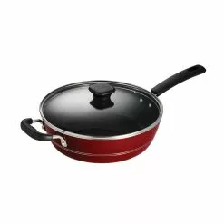 Sicilia 4.5 qt. Aluminum Nonstick Covered Saute Pan in Raspberry by Tramontina