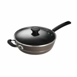 Sicilia 4.5 qt. Aluminum Nonstick Covered Saute Pan in Hazelnut by Tramontina