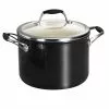 Gourmet Ceramica Deluxe 6 qt. Aluminum Ceramic Nonstick Stock Pot in Metallic Black with Glass Lid by Tramontina 2 Gourmet Ceramica Deluxe 6 qt. Aluminum Ceramic Nonstick Stock Pot in Metallic Black with Glass Lid by Tramontina -Cookware Sales Shop tramontina stock pots 80110 027ds 64 1000