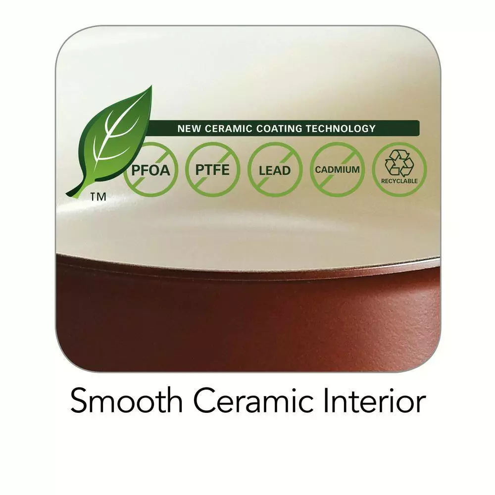 Style Ceramica 6 qt. Aluminum Ceramic Nonstick Stock Pot in Copper with Glass Lid by Tramontina 7 Style Ceramica 6 qt. Aluminum Ceramic Nonstick Stock Pot in Copper with Glass Lid by Tramontina - Image 5