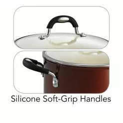 Style Ceramica 6 qt. Aluminum Ceramic Nonstick Stock Pot in Copper with Glass Lid by Tramontina 10 Style Ceramica 6 qt. Aluminum Ceramic Nonstick Stock Pot in Copper with Glass Lid by Tramontina -Cookware Sales Shop tramontina stock pots 80110 051ds 4f 1000