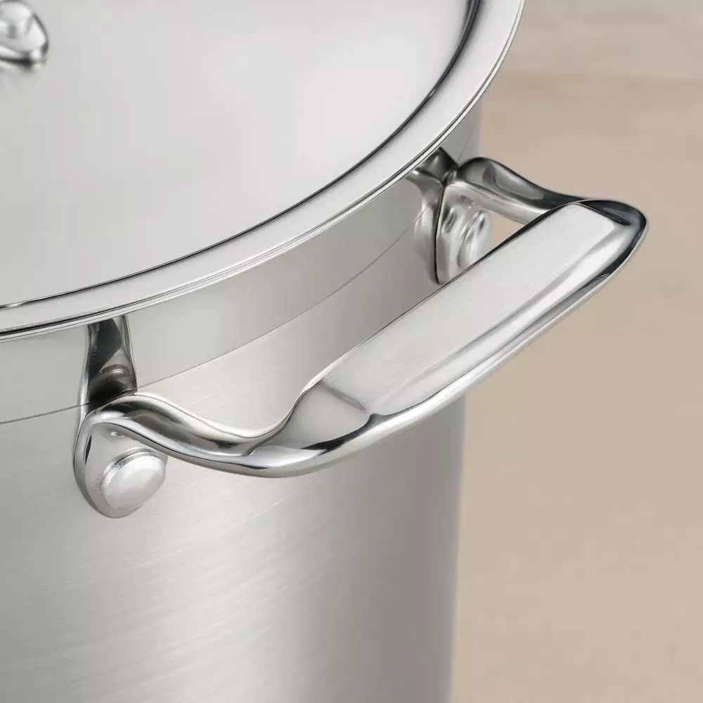 Gourmet 12 qt. Stainless Steel Stock Pot with Lid by Tramontina 7 Gourmet 12 qt. Stainless Steel Stock Pot with Lid by Tramontina - Image 5