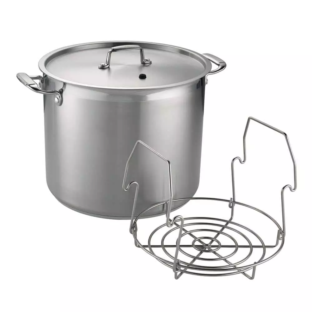 22 qt. Stainless Steel Canning Stock Pot with Rack by Tramontina 3 22 qt. Stainless Steel Canning Stock Pot with Rack by Tramontina