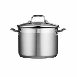 Gourmet 6 qt. Stainless Steel Stock Pot with Glass Lid by Tramontina -Cookware Sales Shop tramontina stock pots 80120 200ds 4f 1000