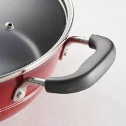 Sicilia 8 qt. Aluminum Nonstick Covered Stock Pot in Raspberry by Tramontina 12 Sicilia 8 qt. Aluminum Nonstick Covered Stock Pot in Raspberry by Tramontina -Cookware Sales Shop tramontina stock pots 80149 043ds 1f 1000