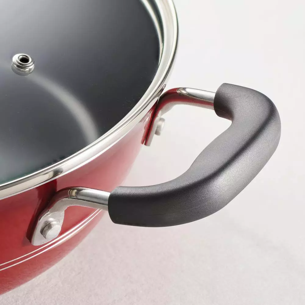 Sicilia 8 qt. Aluminum Nonstick Covered Stock Pot in Raspberry by Tramontina 6 Sicilia 8 qt. Aluminum Nonstick Covered Stock Pot in Raspberry by Tramontina - Image 4