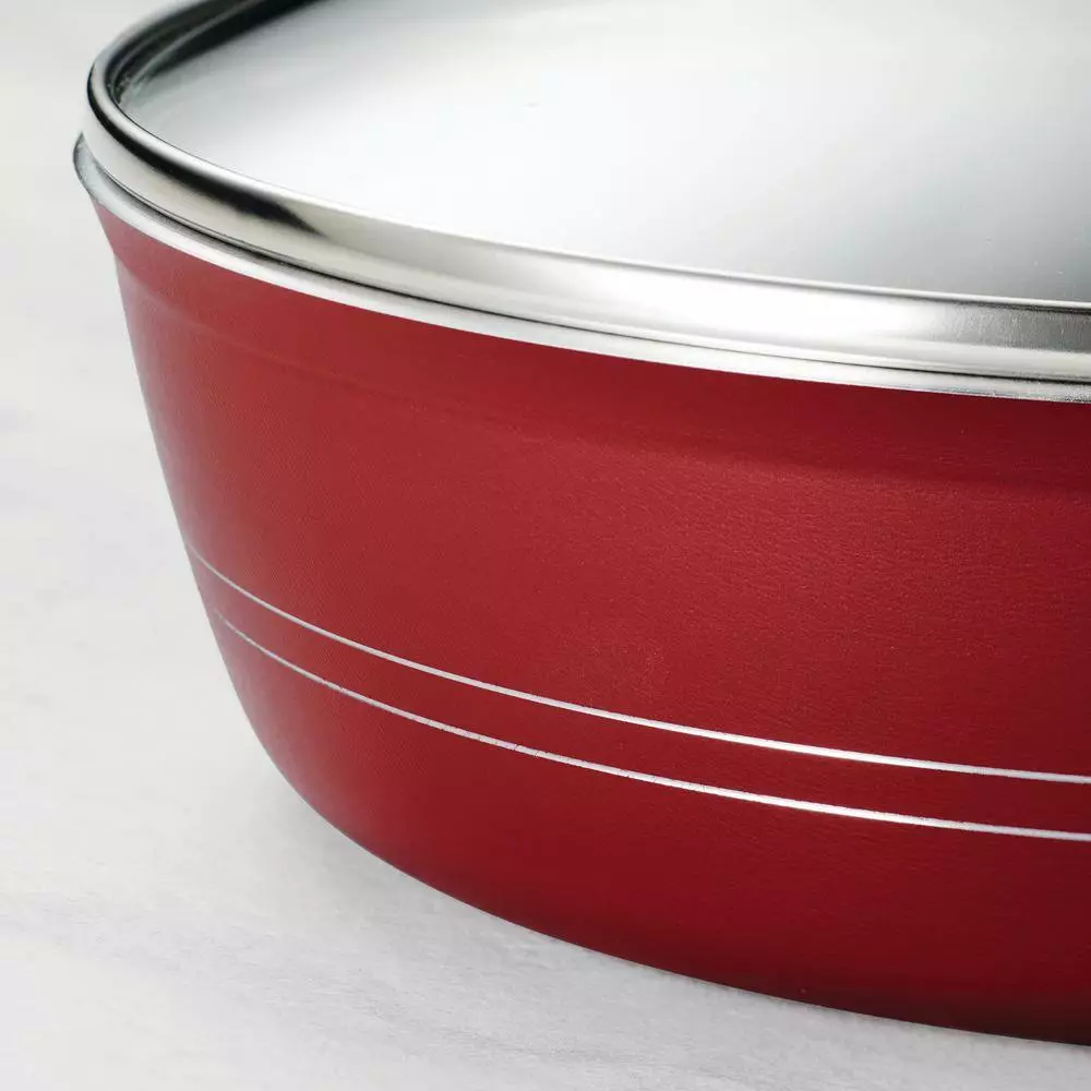 Sicilia 8 qt. Aluminum Nonstick Covered Stock Pot in Raspberry by Tramontina 8 Sicilia 8 qt. Aluminum Nonstick Covered Stock Pot in Raspberry by Tramontina - Image 6