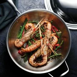 Tri-Ply Clad 12 in Stainless Steel Wok by Tramontina 13 Tri-Ply Clad 12 in Stainless Steel Wok by Tramontina -Cookware Sales Shop tramontina woks stir fry pans 80116 046ds 44 1000