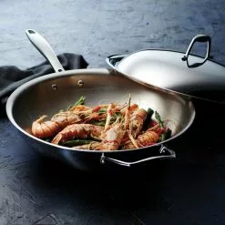 Tri-Ply Clad 12 in Stainless Steel Wok by Tramontina 14 Tri-Ply Clad 12 in Stainless Steel Wok by Tramontina -Cookware Sales Shop tramontina woks stir fry pans 80116 046ds fa 1000