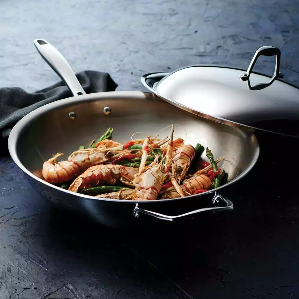 Tri-Ply Clad 12 in Stainless Steel Wok by Tramontina 8 Tri-Ply Clad 12 in Stainless Steel Wok by Tramontina - Image 6