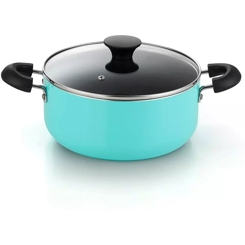 Nonstick 10- Piece Aluminum Cookware Set, Turquoise by Cook N Home 4 Nonstick 10- Piece Aluminum Cookware Set, Turquoise by Cook N Home - Image 2