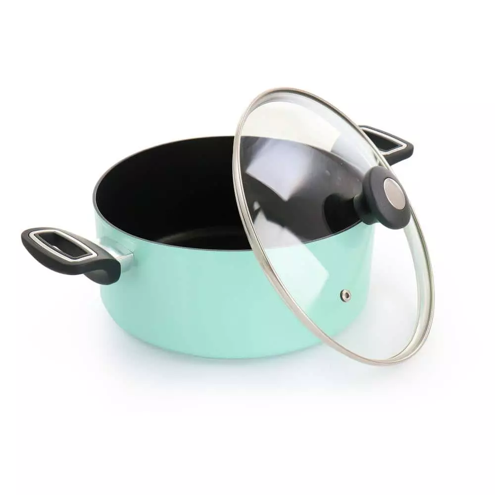 Everyday 5 qt. Aluminum Dutch Oven with Lid in Turquoise by MARTHA STEWART 4 Everyday 5 qt. Aluminum Dutch Oven with Lid in Turquoise by MARTHA STEWART - Image 2