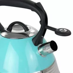 10-Cup Stainless Steel Whistling Tea Kettle in Turquoise by Mr. Coffee 14 10-Cup Stainless Steel Whistling Tea Kettle in Turquoise by Mr. Coffee -Cookware Sales Shop turquoise mr coffee tea kettles 985115203m 4f 1000