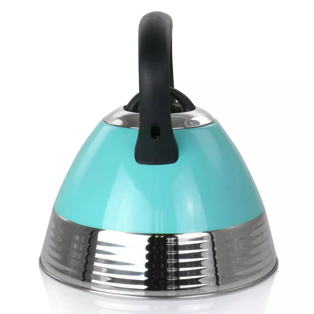 10-Cup Stainless Steel Whistling Tea Kettle in Turquoise by Mr. Coffee 6 10-Cup Stainless Steel Whistling Tea Kettle in Turquoise by Mr. Coffee - Image 4