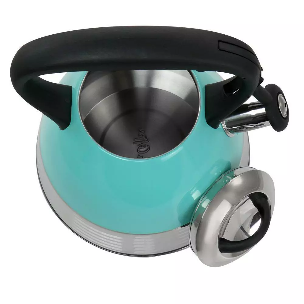 10-Cup Stainless Steel Whistling Tea Kettle in Turquoise by Mr. Coffee 4 10-Cup Stainless Steel Whistling Tea Kettle in Turquoise by Mr. Coffee - Image 2