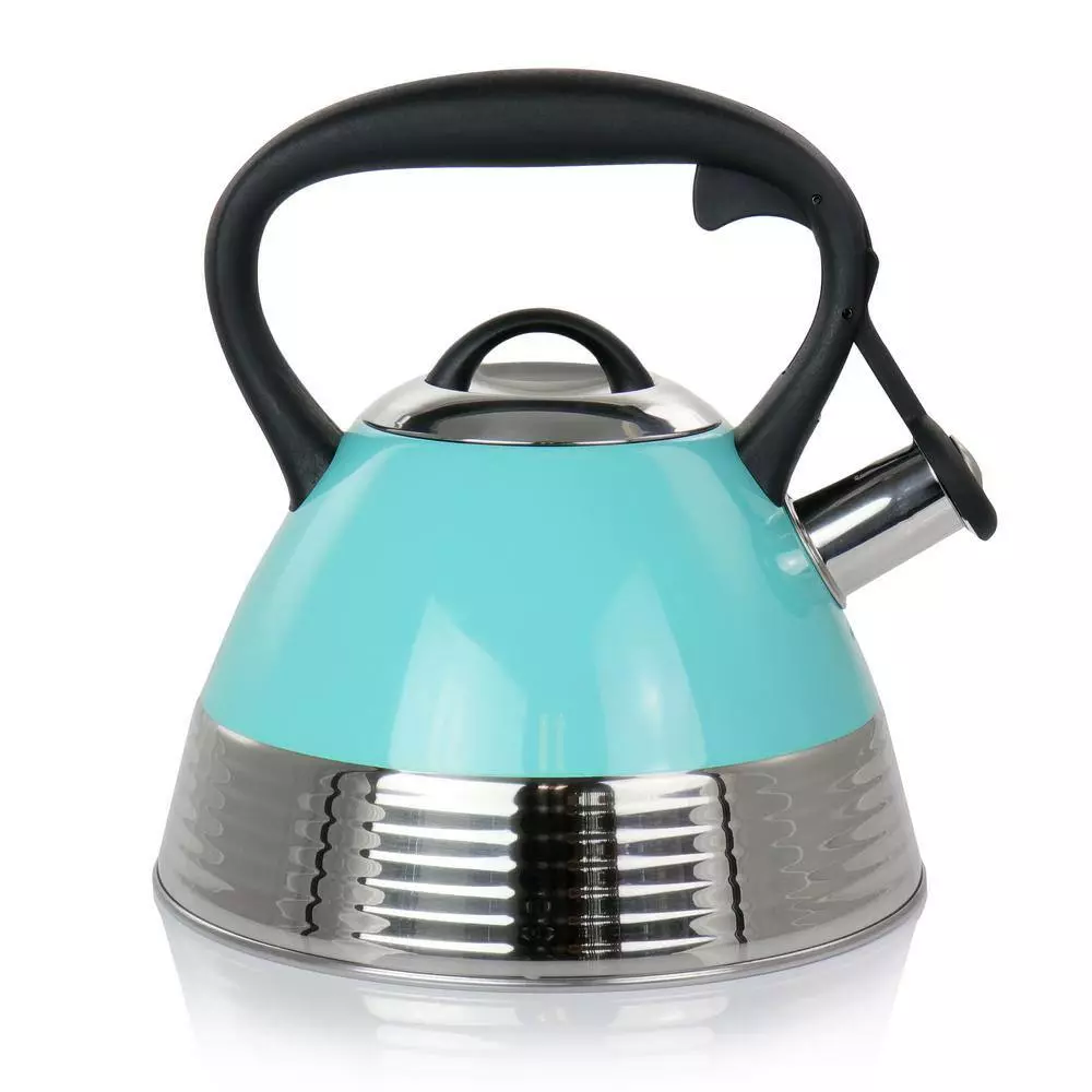 10-Cup Stainless Steel Whistling Tea Kettle in Turquoise by Mr. Coffee 7 10-Cup Stainless Steel Whistling Tea Kettle in Turquoise by Mr. Coffee - Image 5