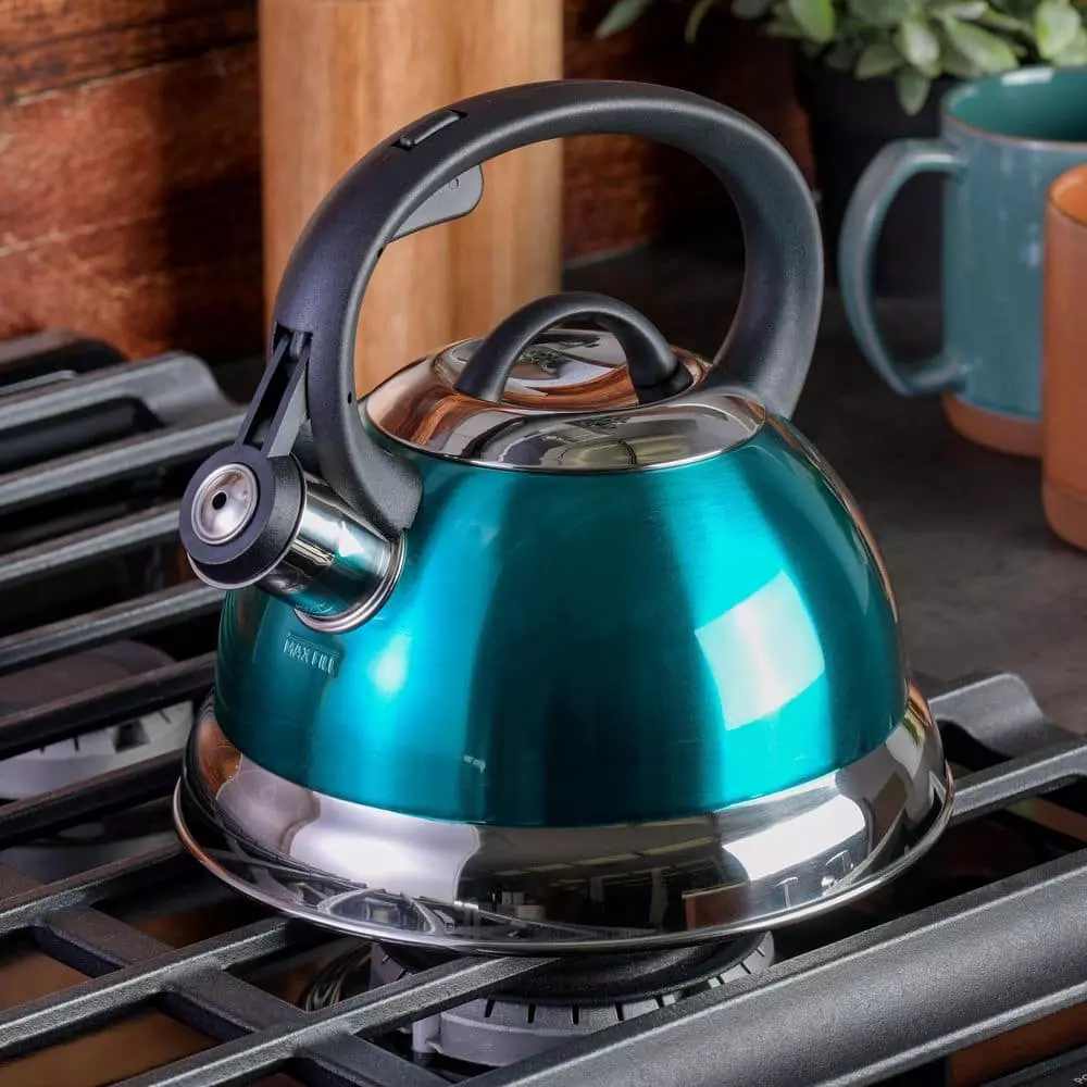 Flintshire 1.75 Qt. 7-Cup Stainless Steel Whistling Stovetop Tea Kettle in Turquoise by Mr. Coffee 10 Flintshire 1.75 Qt. 7-Cup Stainless Steel Whistling Stovetop Tea Kettle in Turquoise by Mr. Coffee - Image 8