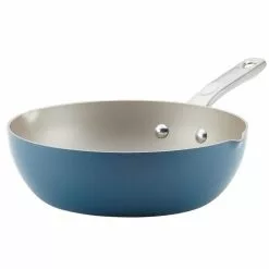 Home Collection 9.75 in. Aluminum Nonstick Skillet in Twilight Teal with Pour Spout by Ayesha Curry