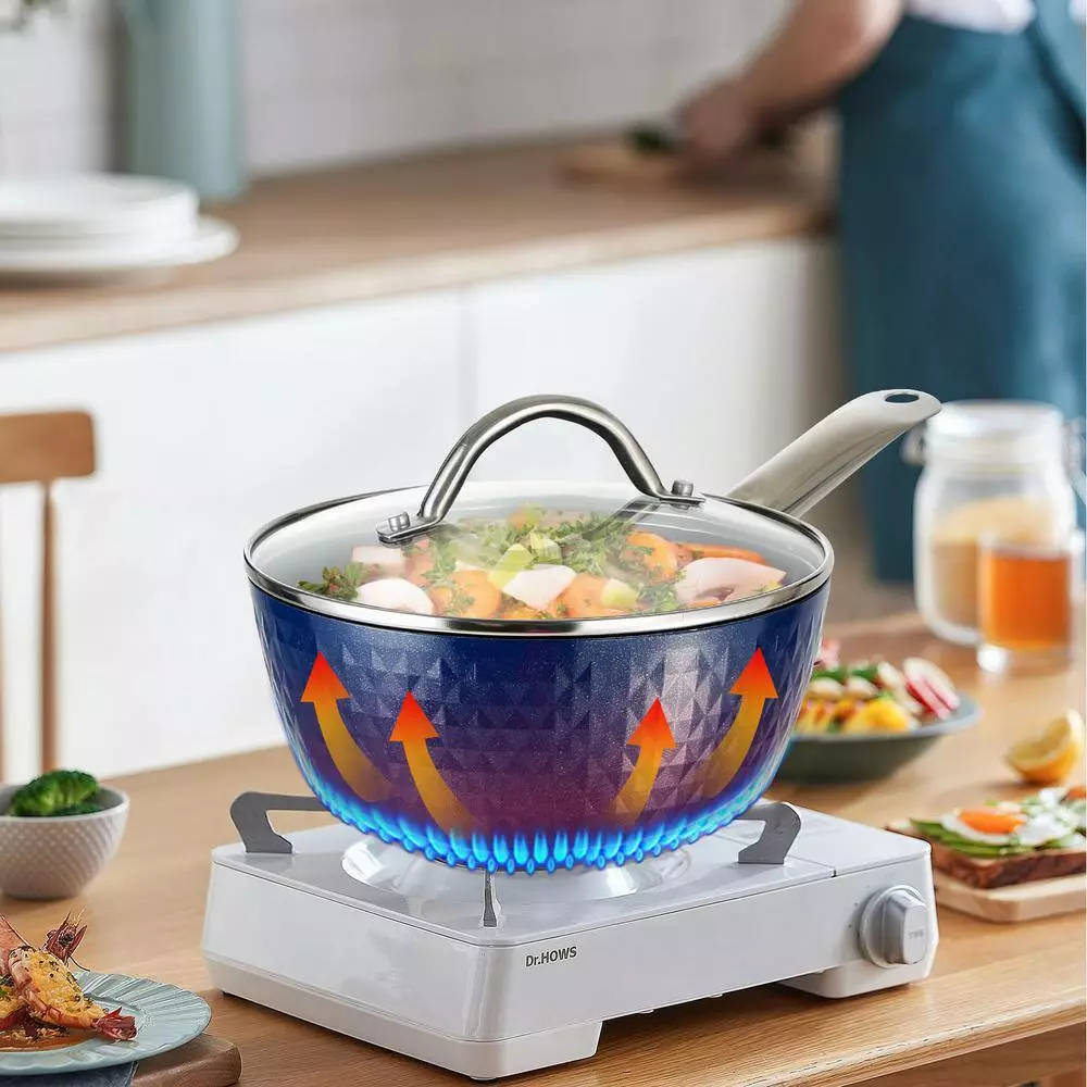 1.2 qt. Aluminum Alloy Nonstick Sauce Pan in Blue with Lid by Unbranded 4 1.2 qt. Aluminum Alloy Nonstick Sauce Pan in Blue with Lid by Unbranded - Image 2