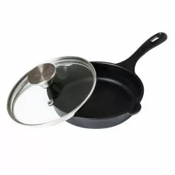 Glass Lid with Stainless Steel Knob for 6.5 in. Skillet by Victoria 10 Glass Lid with Stainless Steel Knob for 6.5 in. Skillet by Victoria -Cookware Sales Shop victoria pot lids lid 480 1f 1000