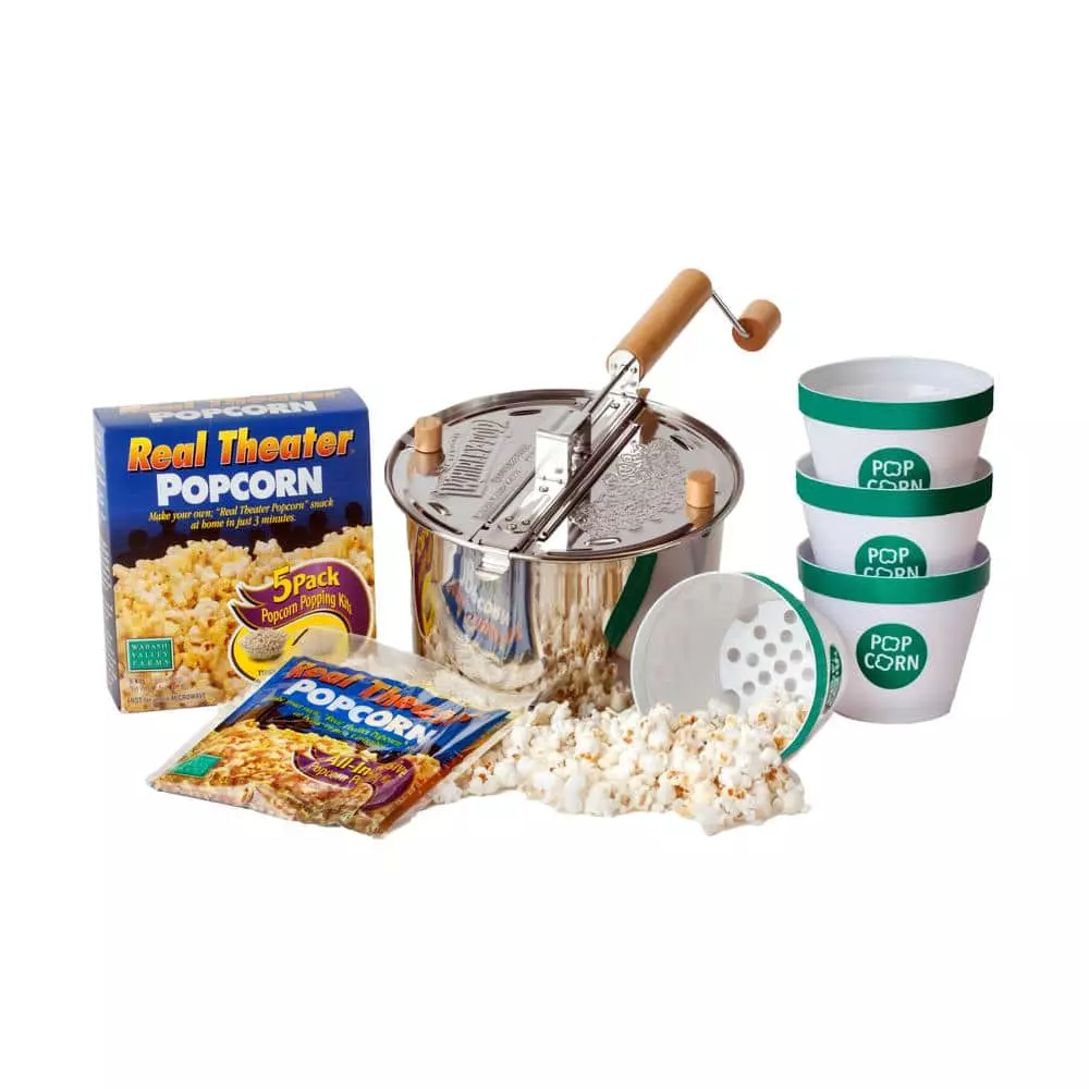 Whirley-Pop 10-Piece Stainless Steel Stovetop Popcorn Popper Set with Serving Bowls by Wabash Valley Farms 3 Whirley-Pop 10-Piece Stainless Steel Stovetop Popcorn Popper Set with Serving Bowls by Wabash Valley Farms