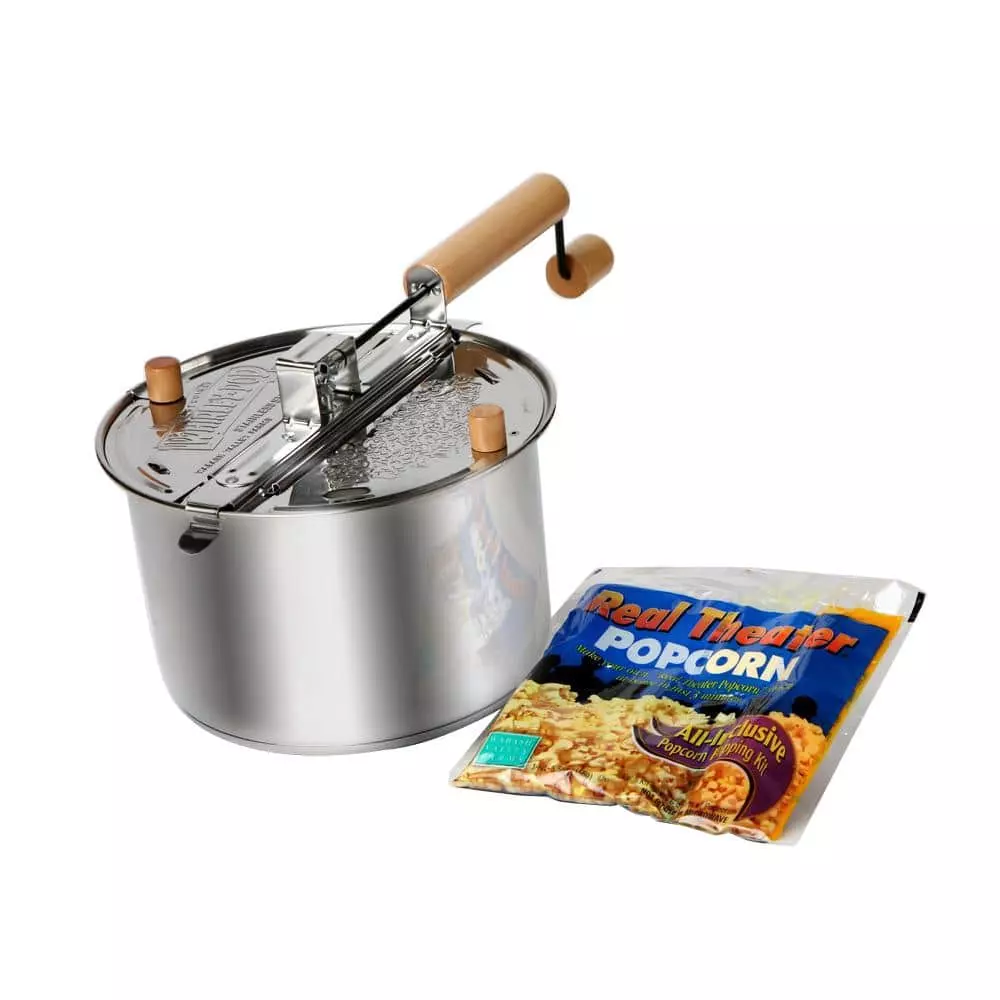 Stainless Steel Popcorn Popper Set by Whirley Pop 3 Stainless Steel Popcorn Popper Set by Whirley Pop