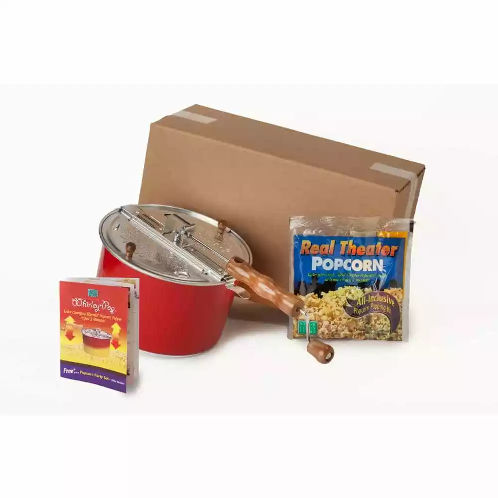 2-Piece Aluminum Color Changing Stovetop Popcorn Popper Set with Real Theater All-Inclusive Popping Kit by Whirley-Pop 3 2-Piece Aluminum Color Changing Stovetop Popcorn Popper Set with Real Theater All-Inclusive Popping Kit by Whirley-Pop