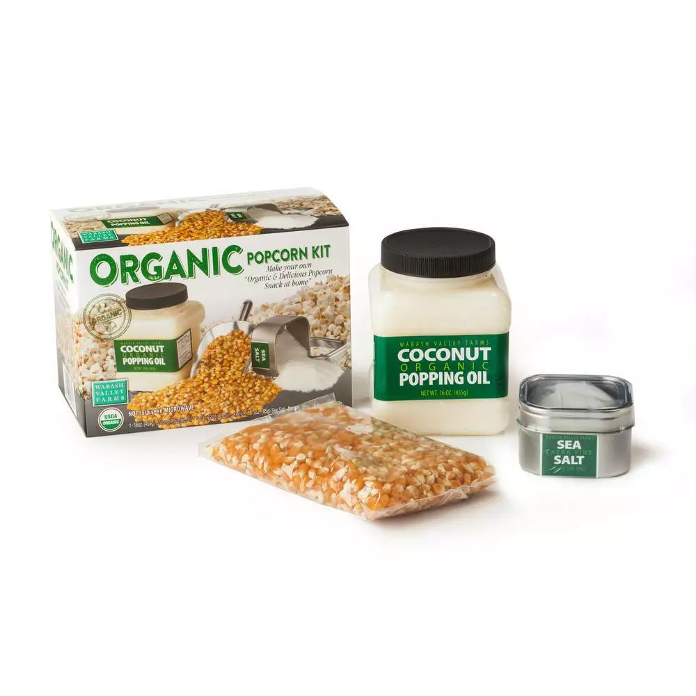 4-Piece Aluminum Silver Stovetop Popcorn Popper Set with DIY Organic Popcorn Kit by Whirley Pop 5 4-Piece Aluminum Silver Stovetop Popcorn Popper Set with DIY Organic Popcorn Kit by Whirley Pop - Image 3