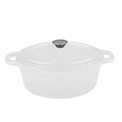 Neo 8 qt. White Cast Iron Oval Cov Casserole by BergHOFF