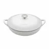 Natural Canvas 4 qt. Round Cast Iron Casserole Dish in White with Lid by Denby 2 Natural Canvas 4 qt. Round Cast Iron Casserole Dish in White with Lid by Denby -Cookware Sales Shop white denby dutch ovens cinc 581 64 1000