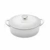 Natural Canvas 4.5 qt. Oval Cast Iron Casserole Dish in White with Lid by Denby 1 Natural Canvas 4.5 qt. Oval Cast Iron Casserole Dish in White with Lid by Denby -Cookware Sales Shop white denby dutch ovens cinc 583 64 1000