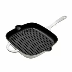 Natural Canvas 11.5 in. Cast Iron Grill Pan in White by Denby