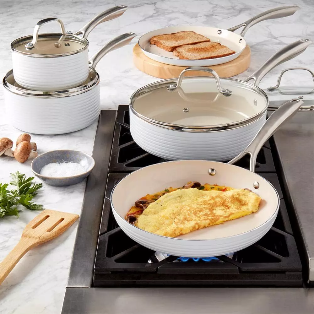 Monaco 10-Piece White Aluminum Non-Stick Cookware Set by Denmark 11 Monaco 10-Piece White Aluminum Non-Stick Cookware Set by Denmark - Image 9